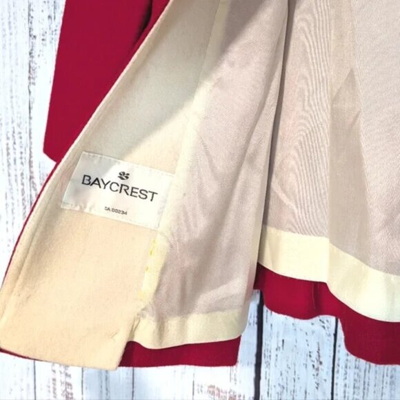Vintage Baycrest Ladies Felt Wrap Coat Red/Ivory Fits Like XL/XXL (sz 16?) EUC - Picture 5 of 6